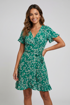 Floral Wrap Dress with Tie Waist