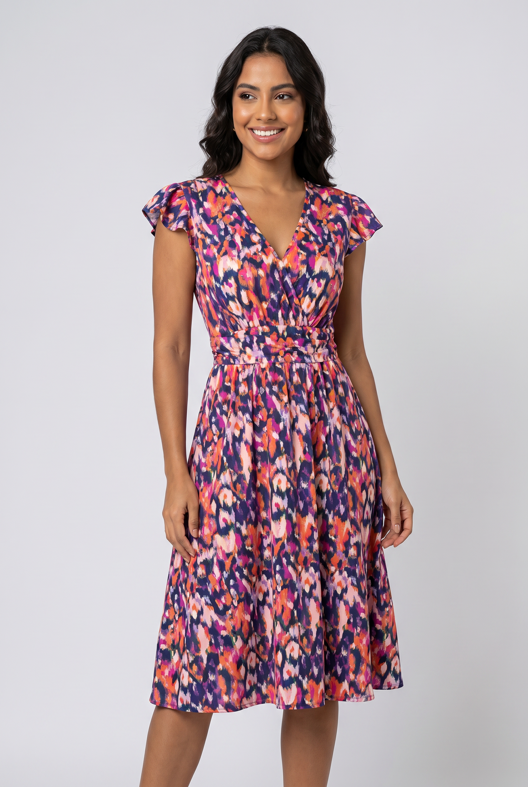 Elegant Fitted Floral Dress