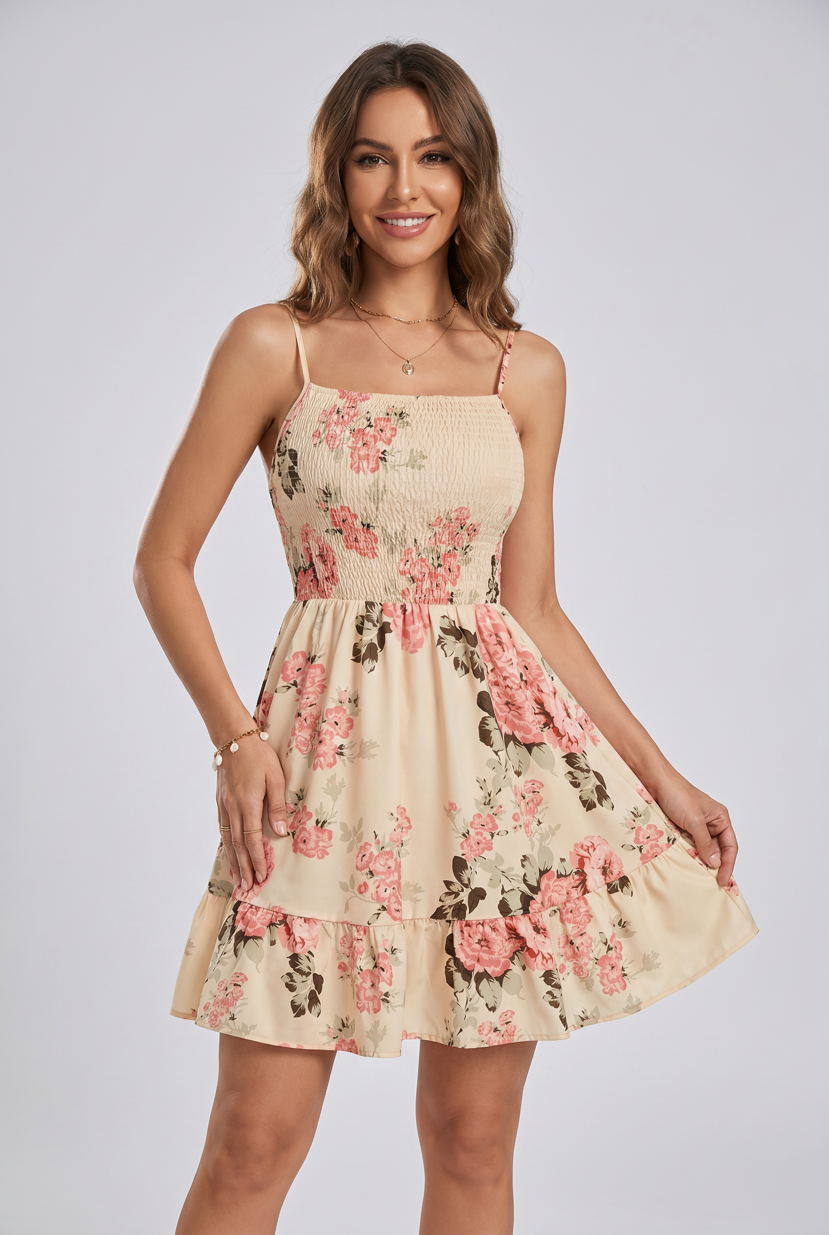 Floral Ruffle Cami Dress