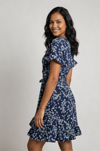 Floral Wrap Dress with Tie Waist