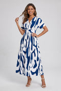 V-Neck Printed Maxi Summer Dress