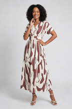 V-Neck Printed Maxi Summer Dress