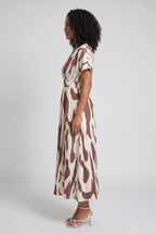 V-Neck Printed Maxi Summer Dress