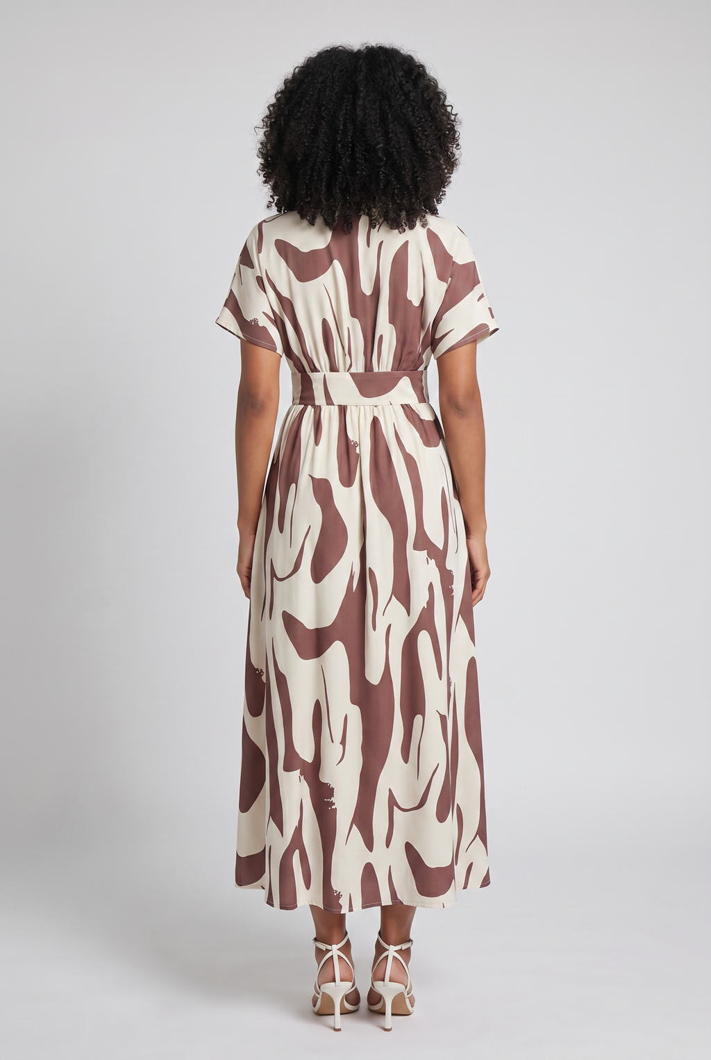 V-Neck Printed Maxi Summer Dress
