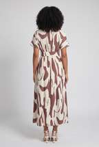 V-Neck Printed Maxi Summer Dress