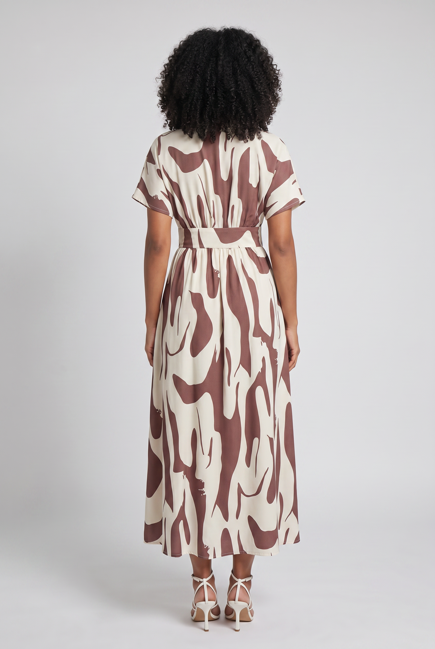 V-Neck Printed Maxi Summer Dress