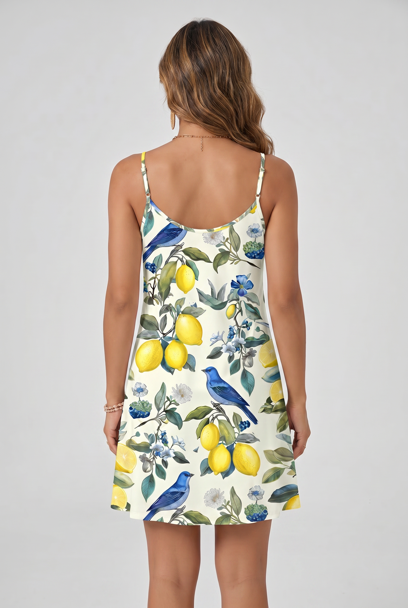 Lemon Print Cami Mini Dress