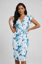 Elegant Floral Tie-Waist Dress
