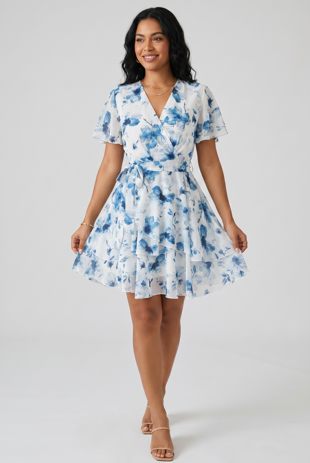 Floral Ruffle Mini Dress