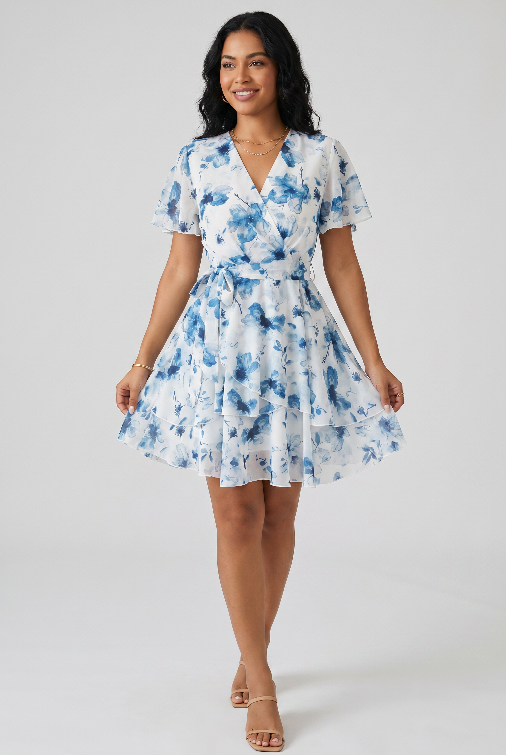 Floral Ruffle Mini Dress