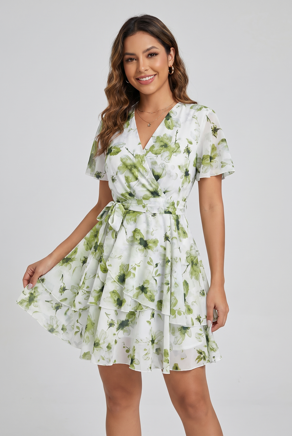 Floral Ruffle Mini Dress