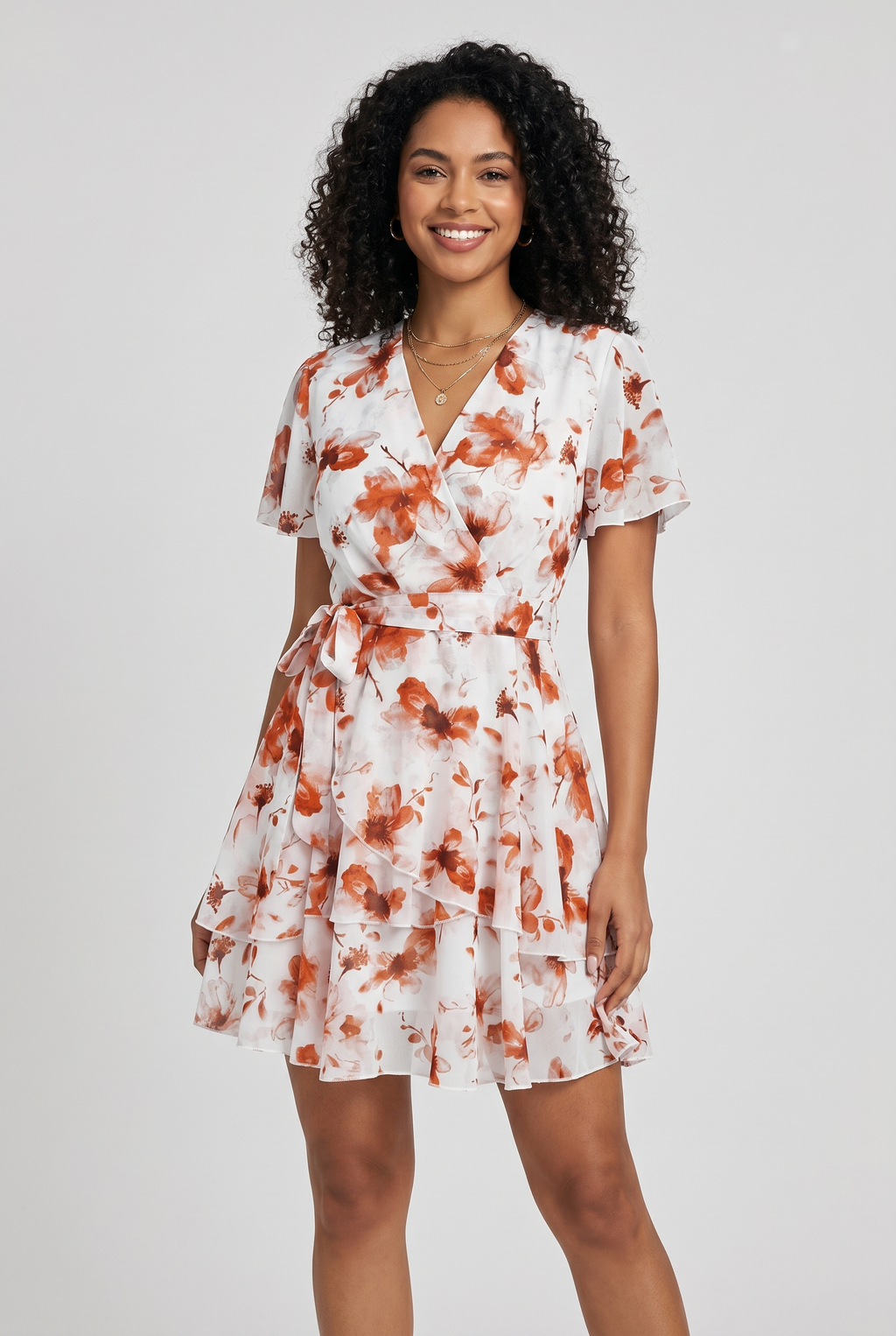 Floral Ruffle Mini Dress