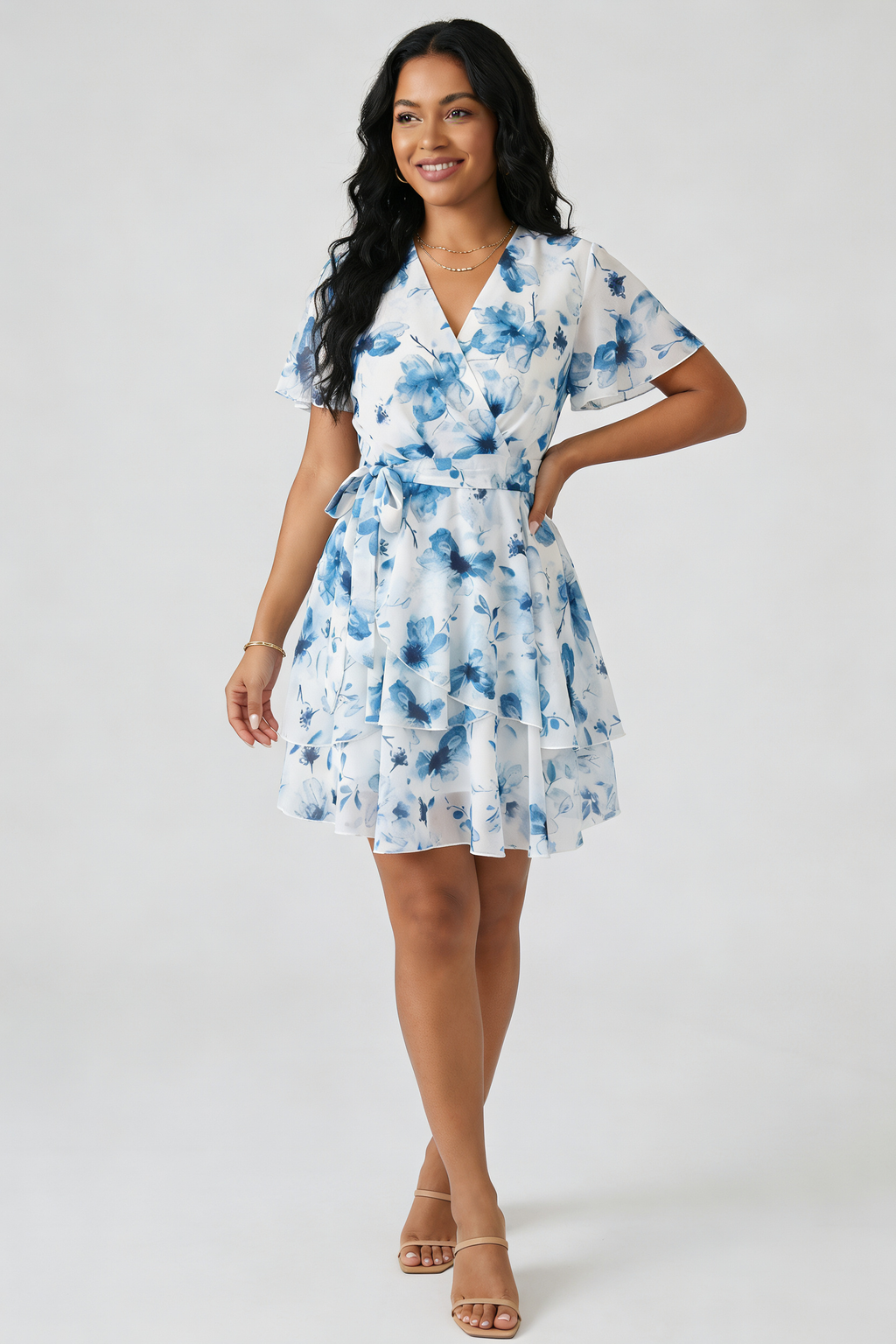 Floral Ruffle Mini Dress