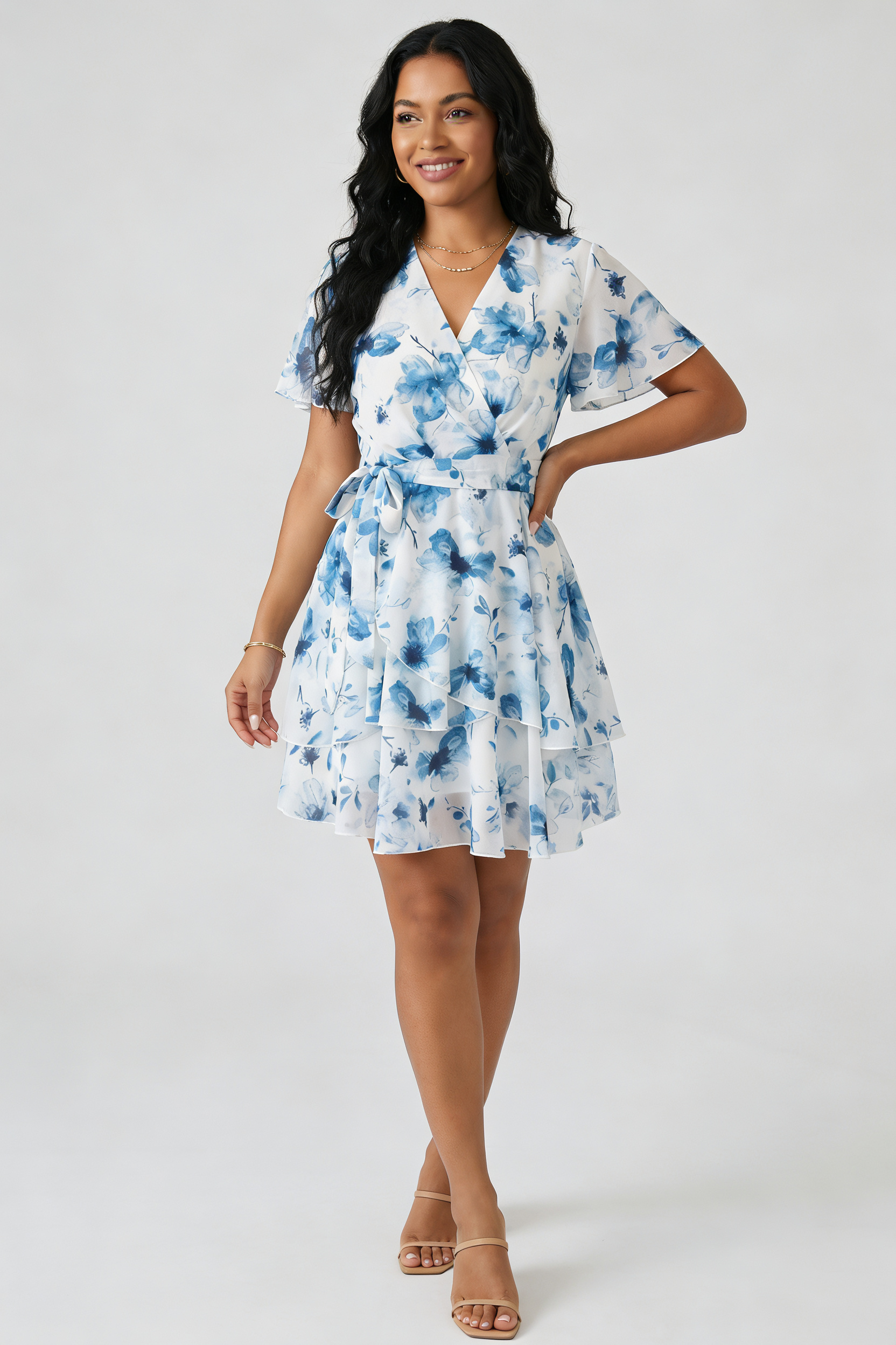Floral Ruffle Mini Dress